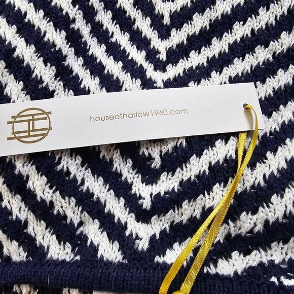 House of Harlow 1960 Navy/White Sleevless Maxi Dress, Women's Large - Picture 9 of 13